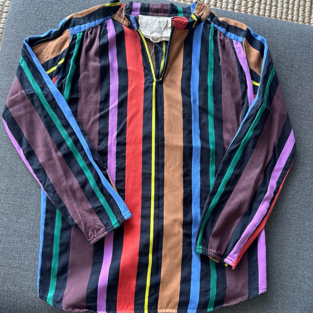 Mia Striped Cotton Top - Ribbon Candy - XS